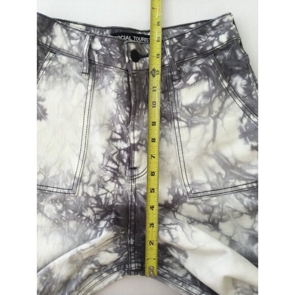 Social Tourist Womens Baggy Jeans Juniors Size 5 White Straight Wide Leg Tie Dye - Picture 7 of 12